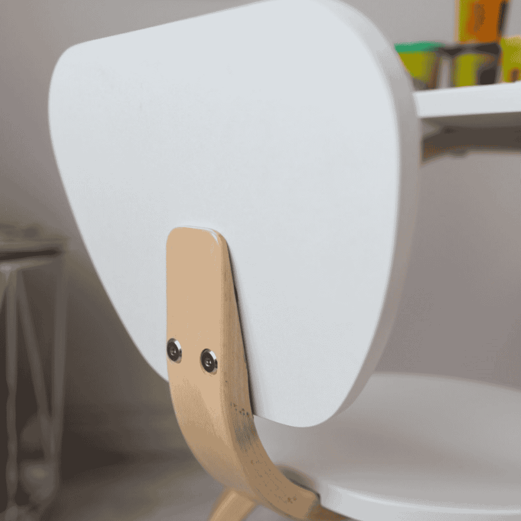 Dětská židlička Zukko Gekko Kids, Bílá / Přírodní Buk